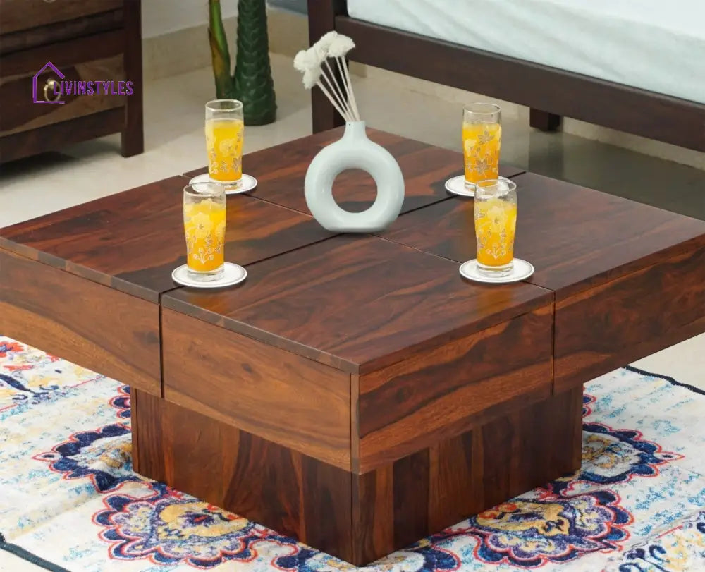 Surat Sheesham Wood Square Coffee Table - Coffee Table - Furniselan