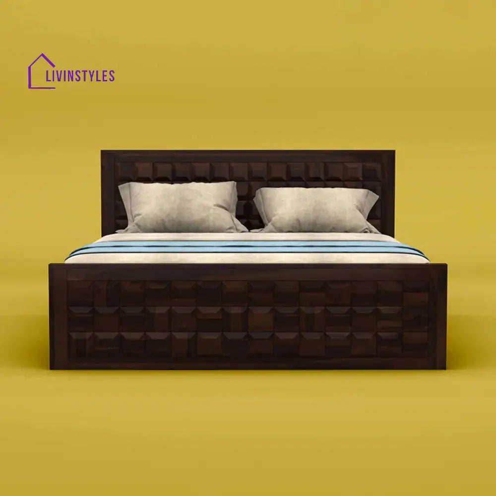 Anuja Sheesham Wood Drawer Storage Bed (King Size Walnut Finish)