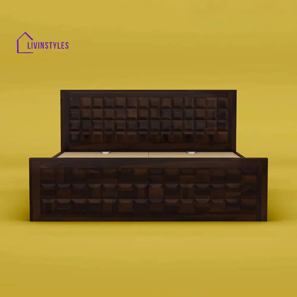 Anuja Sheesham Wood Drawer Storage Bed (King Size Walnut Finish)