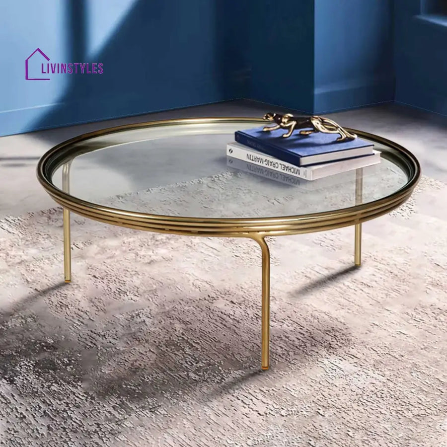 Anusha Round Center Table | Modern Glass Coffee For Hall