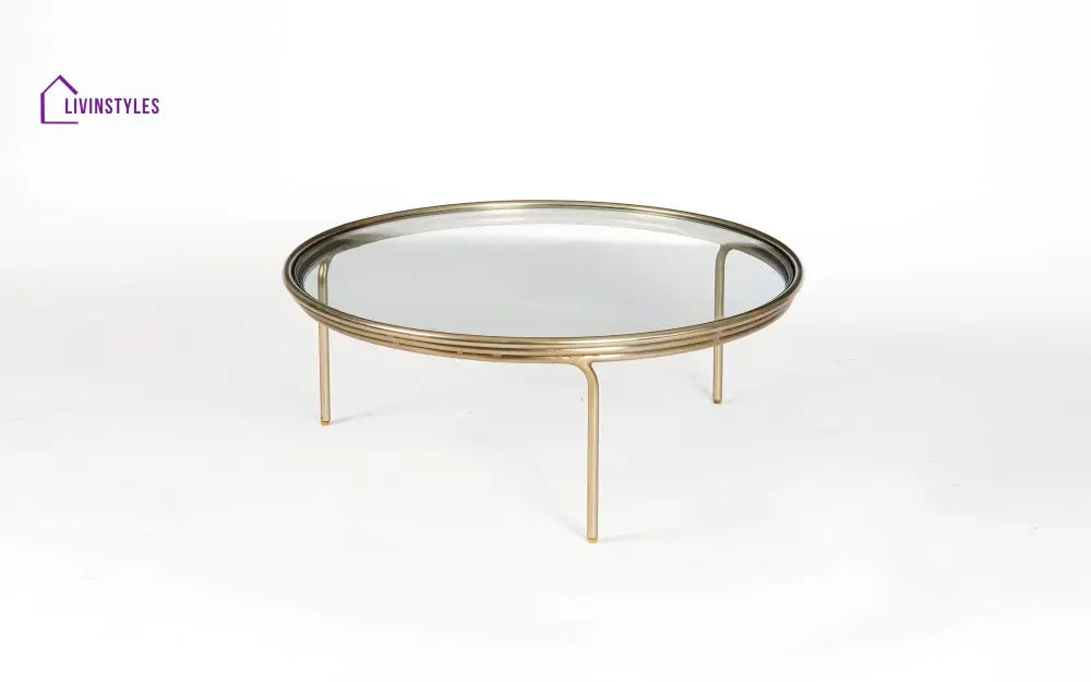 Anusha Round Center Table | Modern Glass Coffee For Hall