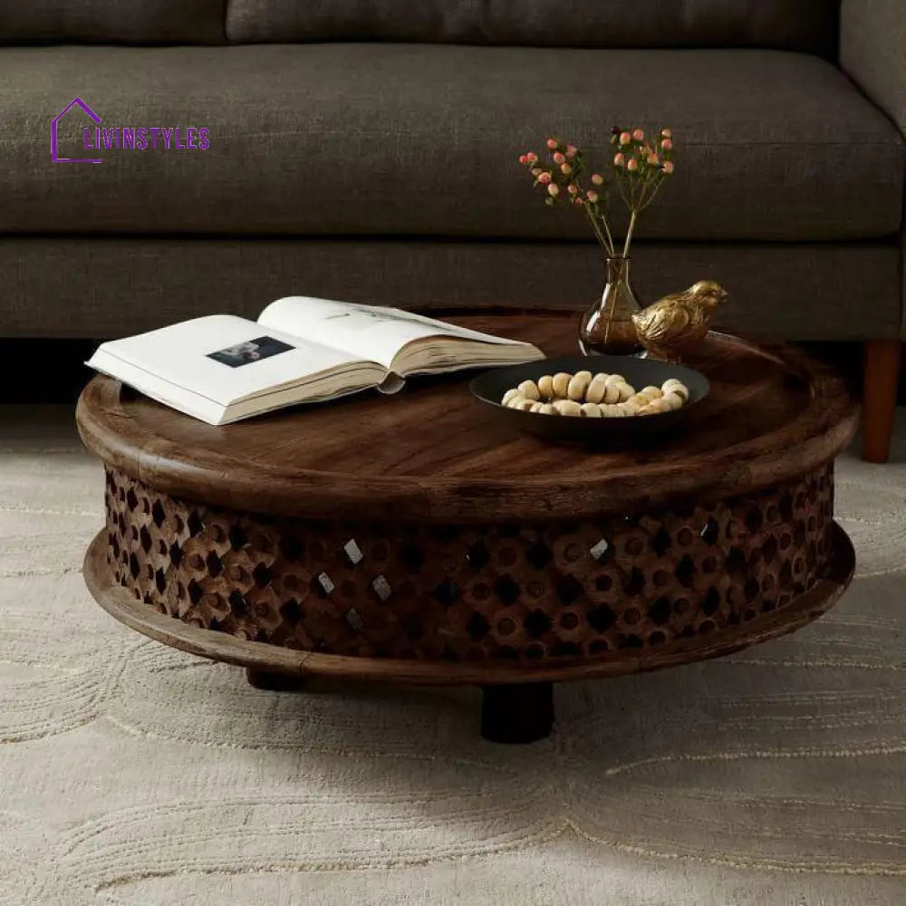 Aparna Circular Center Wooden Coffee Table | Round For Living Room