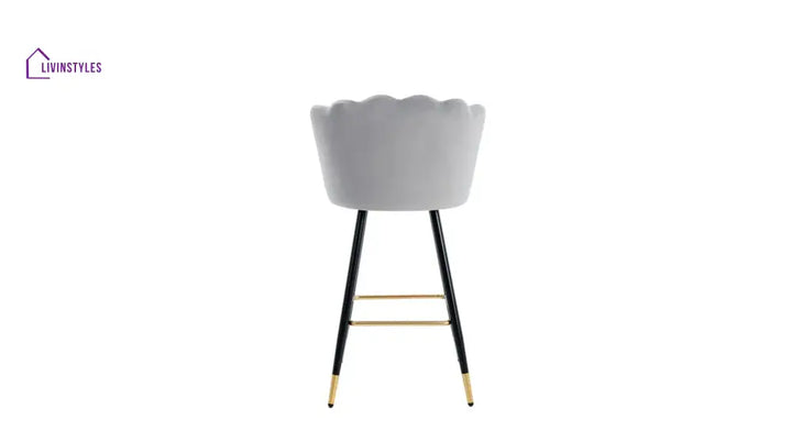 Grey Color Flower Counter Stool