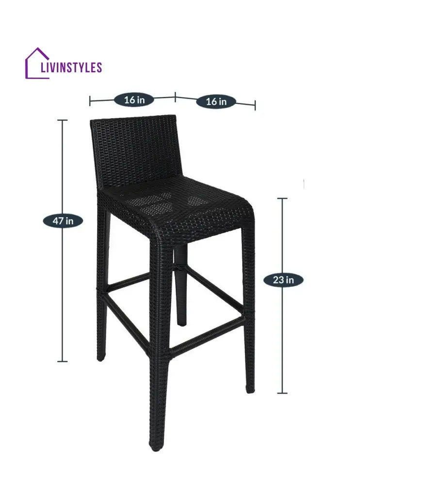 Aparna Outdoor Patio Bar Sets 2 Chairs And 1 Table (Black)