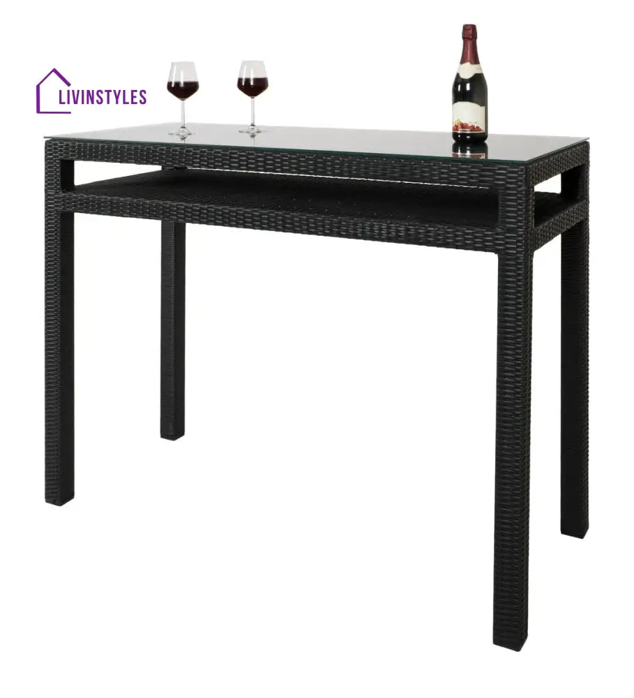 Aparna Outdoor Patio Bar Sets 2 Chairs And 1 Table (Black)