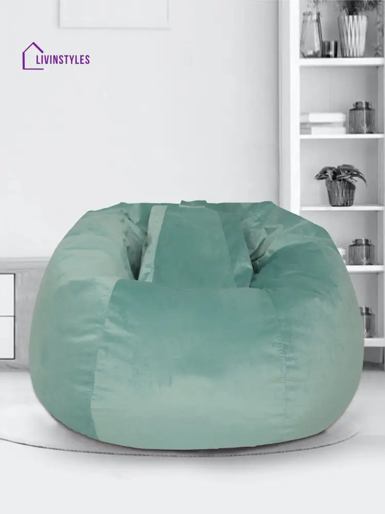 Aqua Solid Velvet Bean Bag Cover