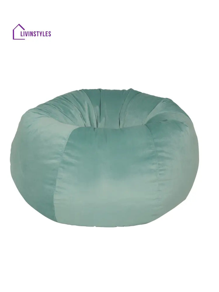 Aqua Solid Velvet Bean Bag Cover