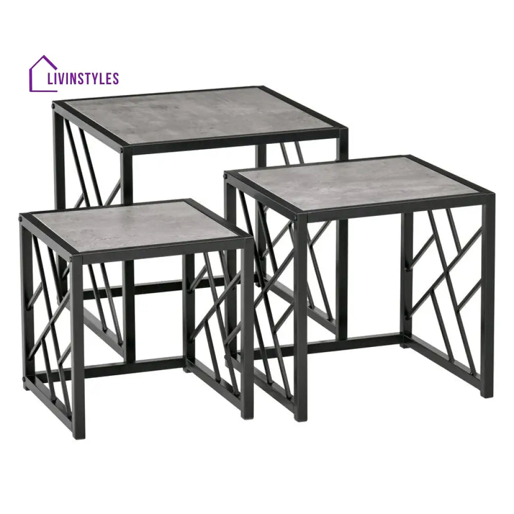 Arbor Metal And Marble Top Coffee Table - Set Of 3