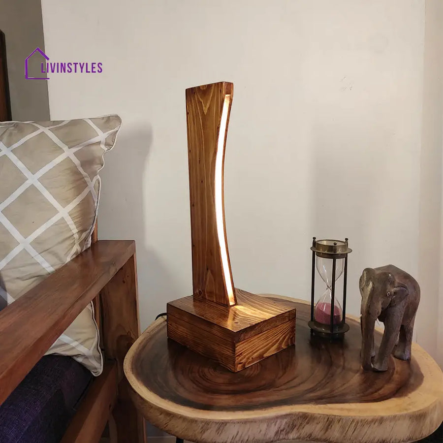 Arc Led Wooden Table Lamp Lamps