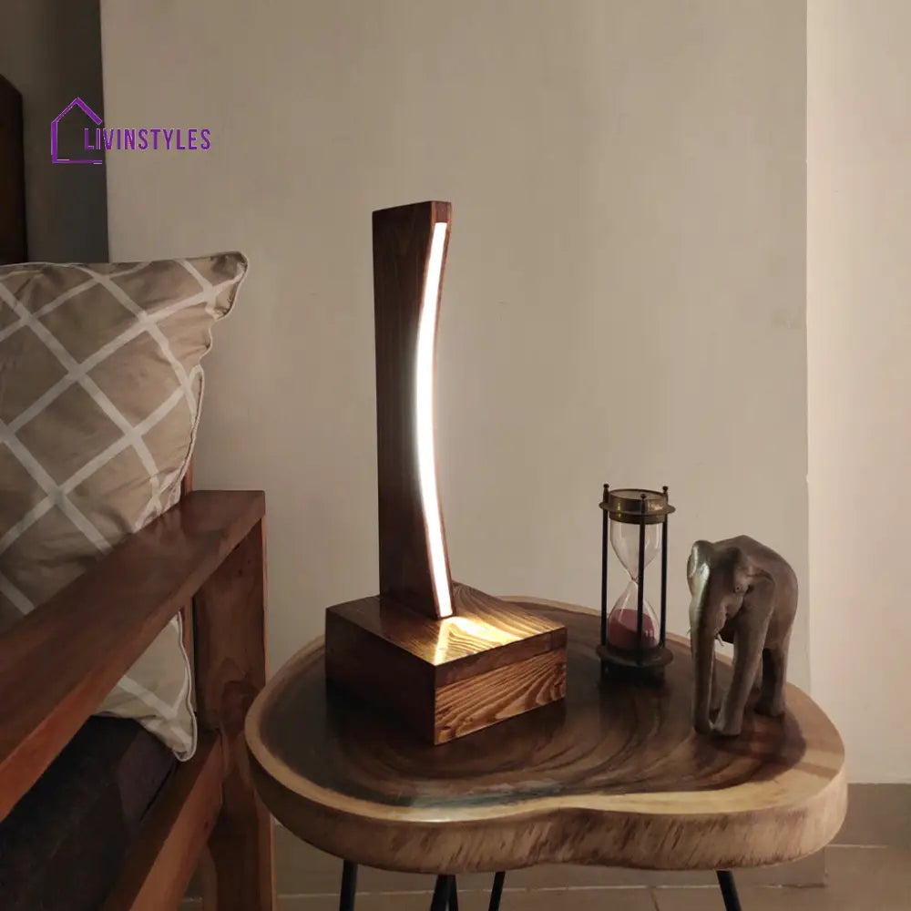 Arc Led Wooden Table Lamp Lamps