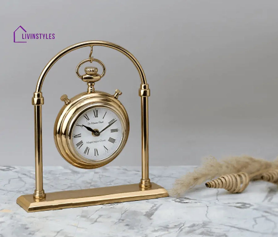 Archway Timepiece Gold Table Clock