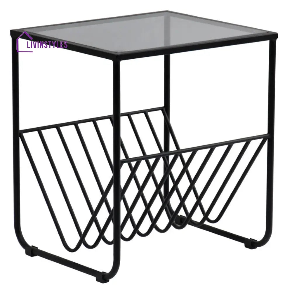 Aria Metal And Glass Top Side Table