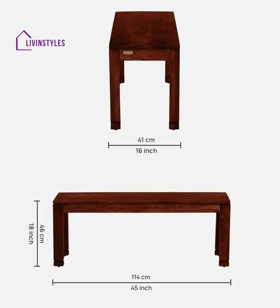 Arkhip Sheesham Wood 6 Seater Dining Set In Honey Finish With Bench Dining Set