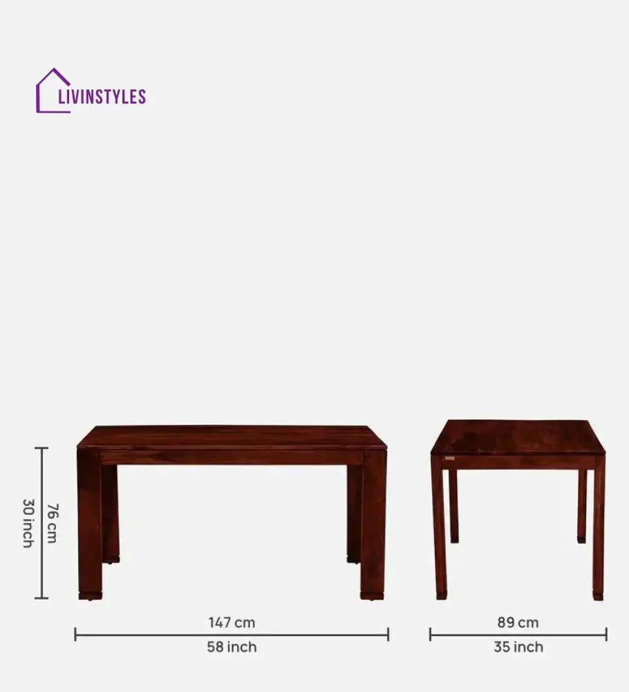 Arkhip Sheesham Wood 6 Seater Dining Set In Honey Finish With Bench Dining Set