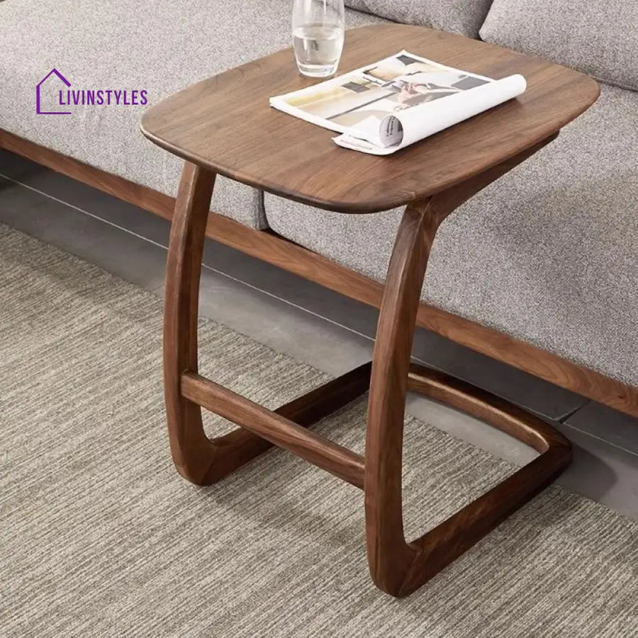 Arohan Laptop Table | Side Table | C Shaped Table For Living Room