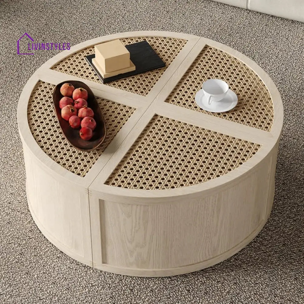 Arsh Cane And Solid Wood Coffee Table