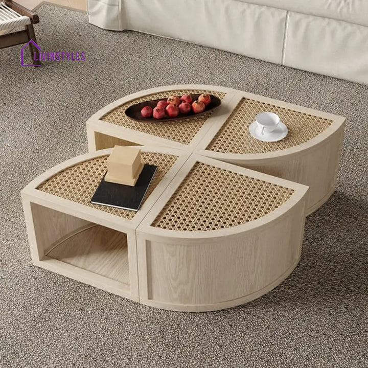 Arsh Cane And Solid Wood Coffee Table