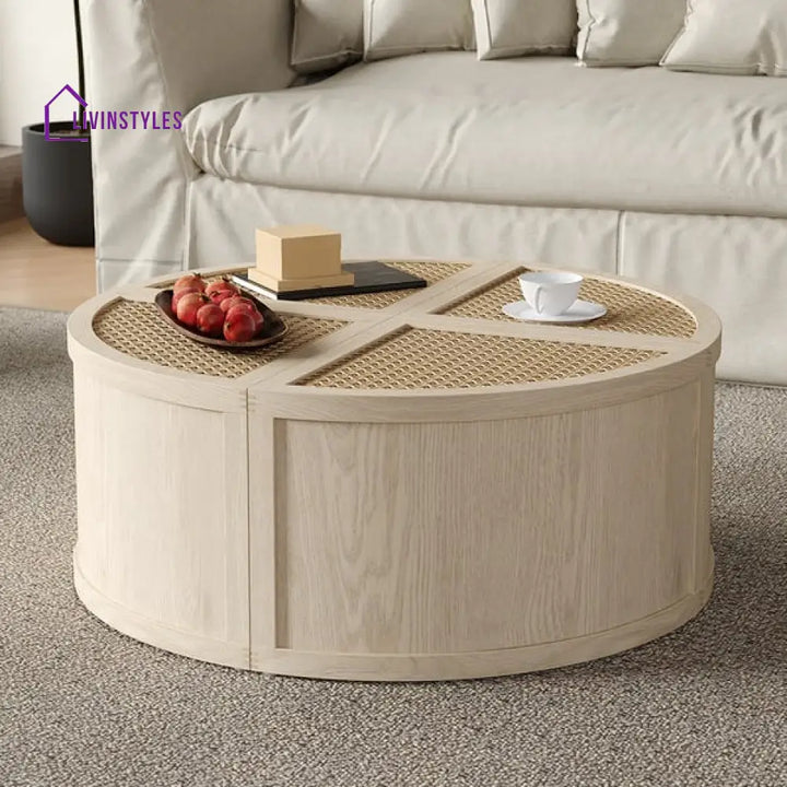 Arsh Cane And Solid Wood Coffee Table