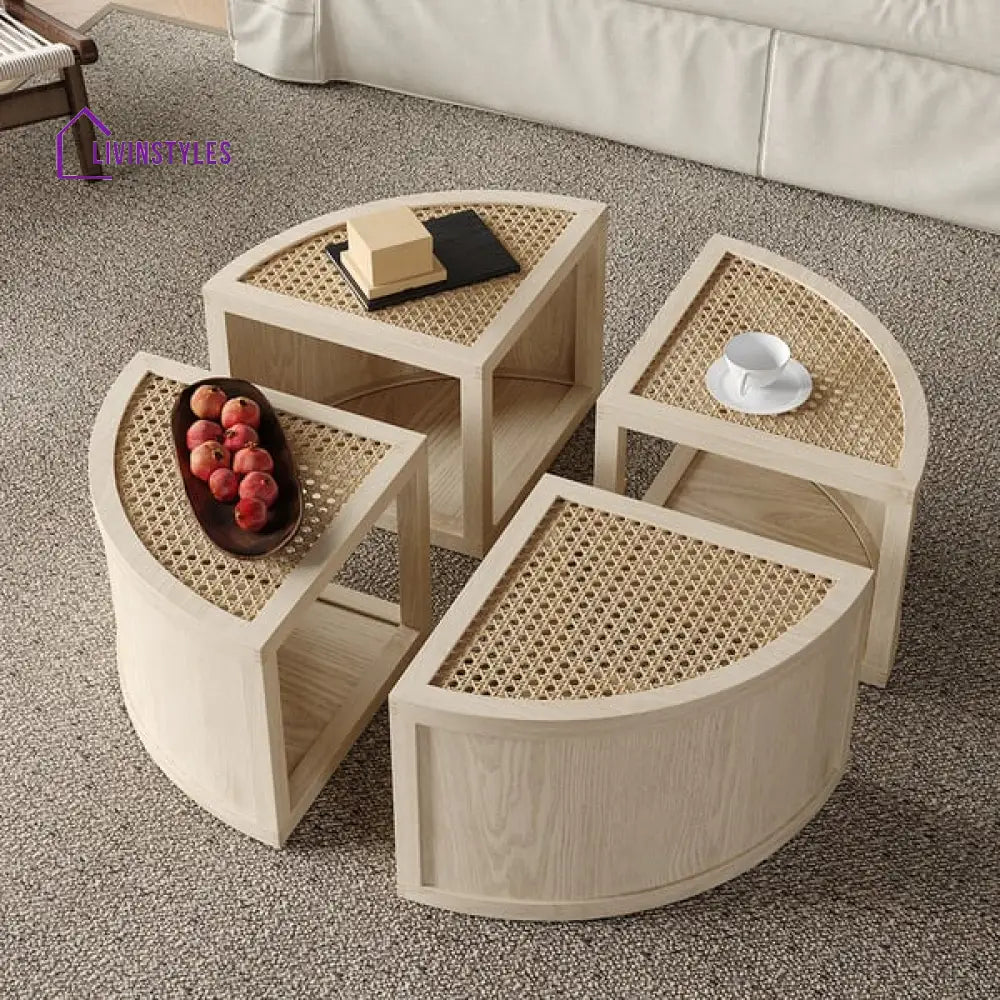 Arsh Cane And Solid Wood Coffee Table