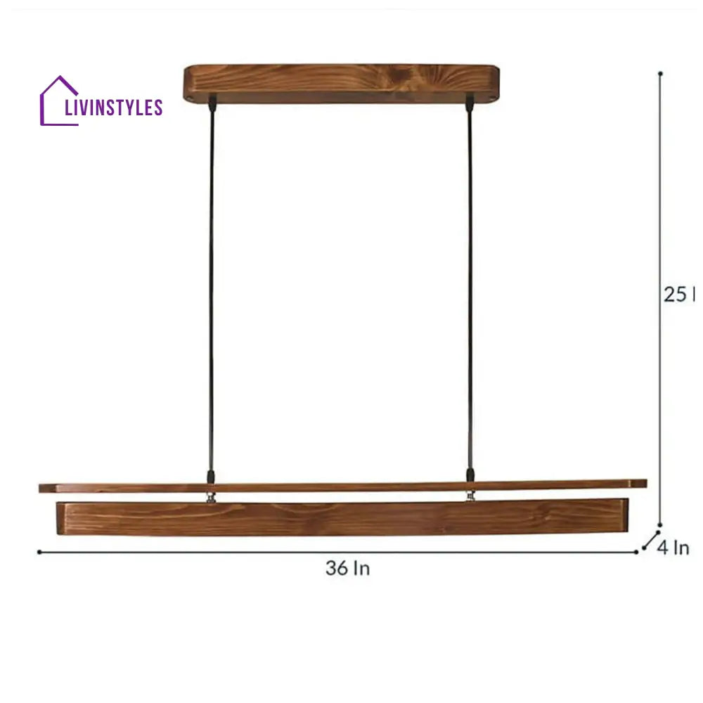 Art Deco 36 Brown Wooden Led Hanging Lamp Lamps