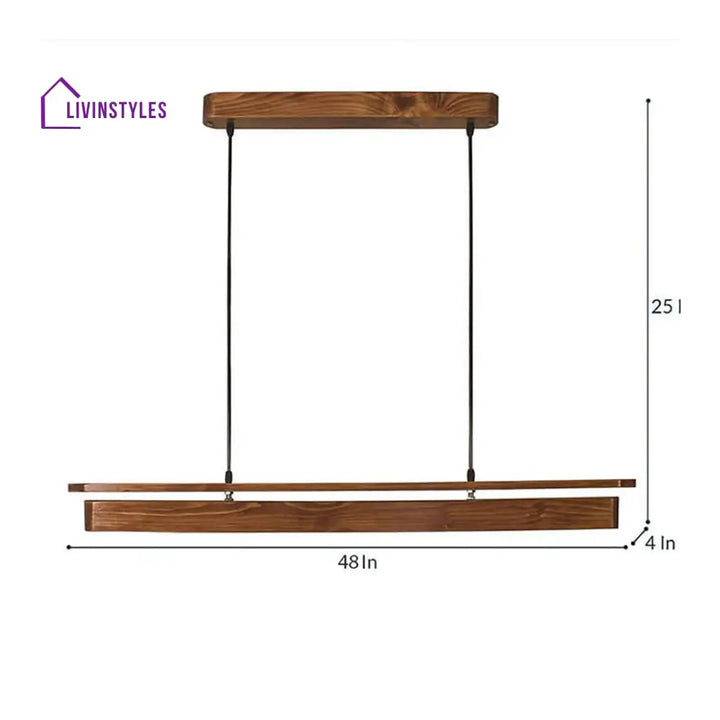 Art Deco 48 Brown Wooden Led Hanging Lamp Lamps