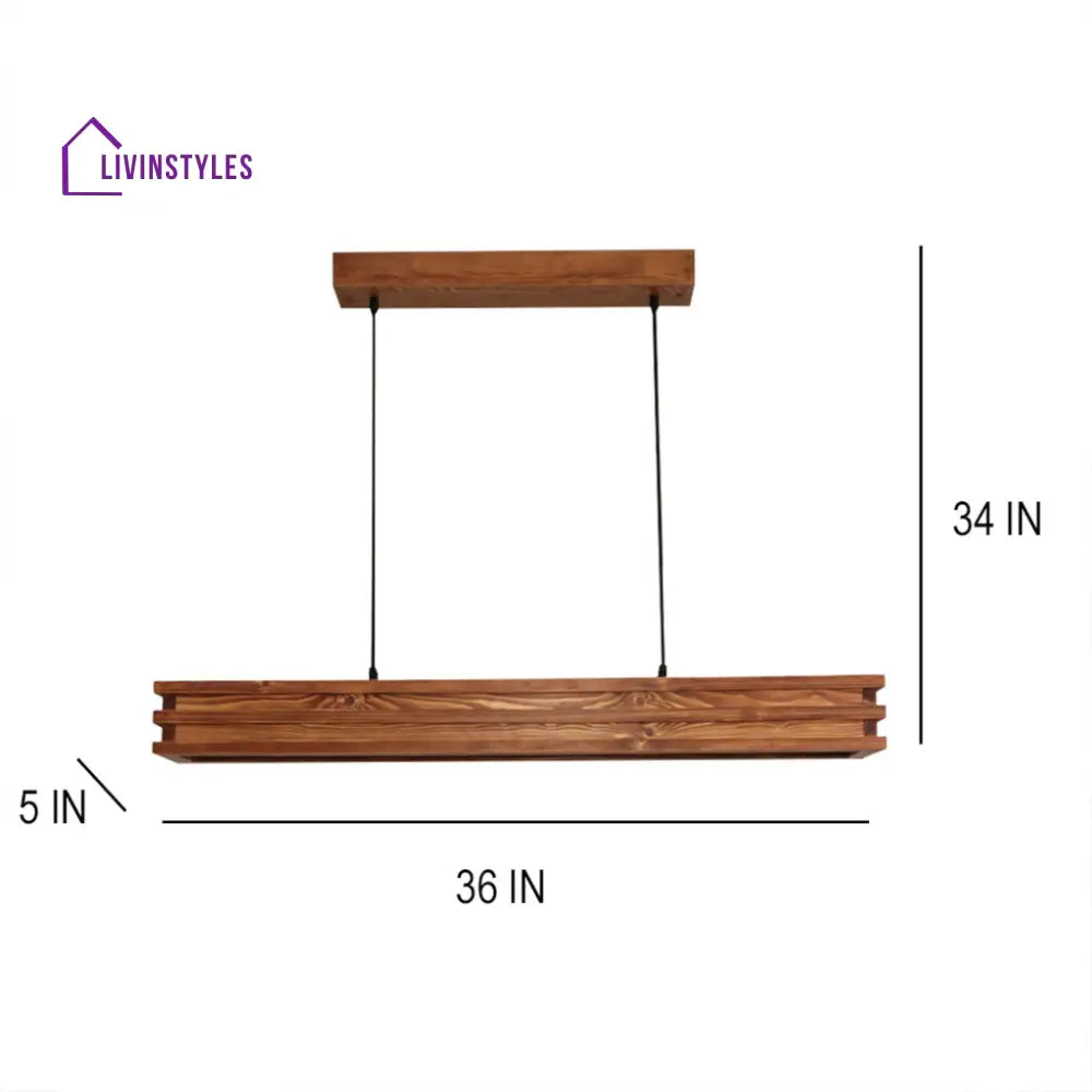 Artline 36 Brown Wooden Led Single Hanging Lamp Lamps