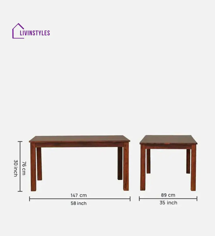 Artur Sheesham Wood 6 Seater Dining Set In Honey Finish Dinning Set