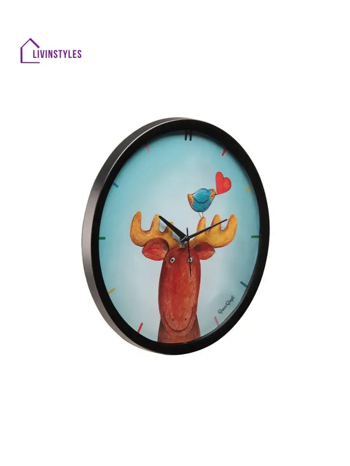 Arty Reindeer Multicolor Wall Clock