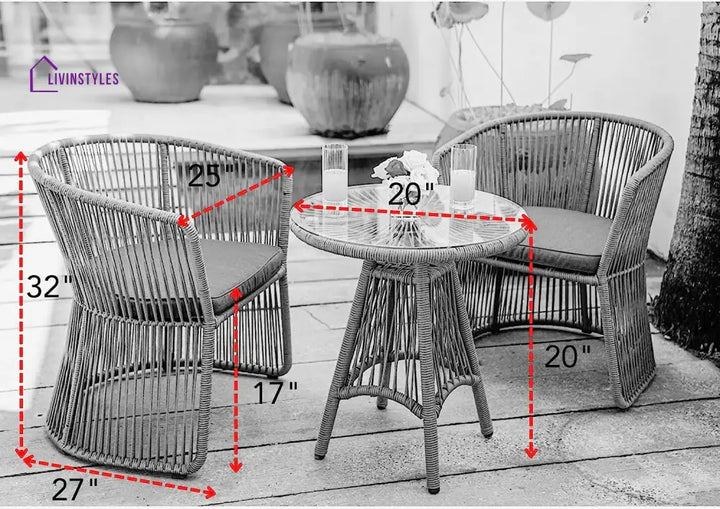 Aryan Patio Bistro Set (Grey)