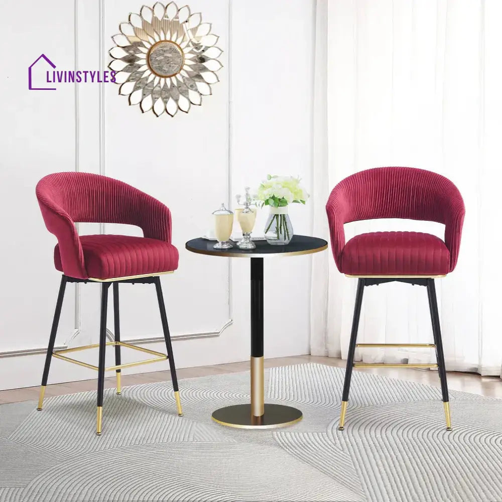 Ashwin Burgundy Mixoy Bar Stool