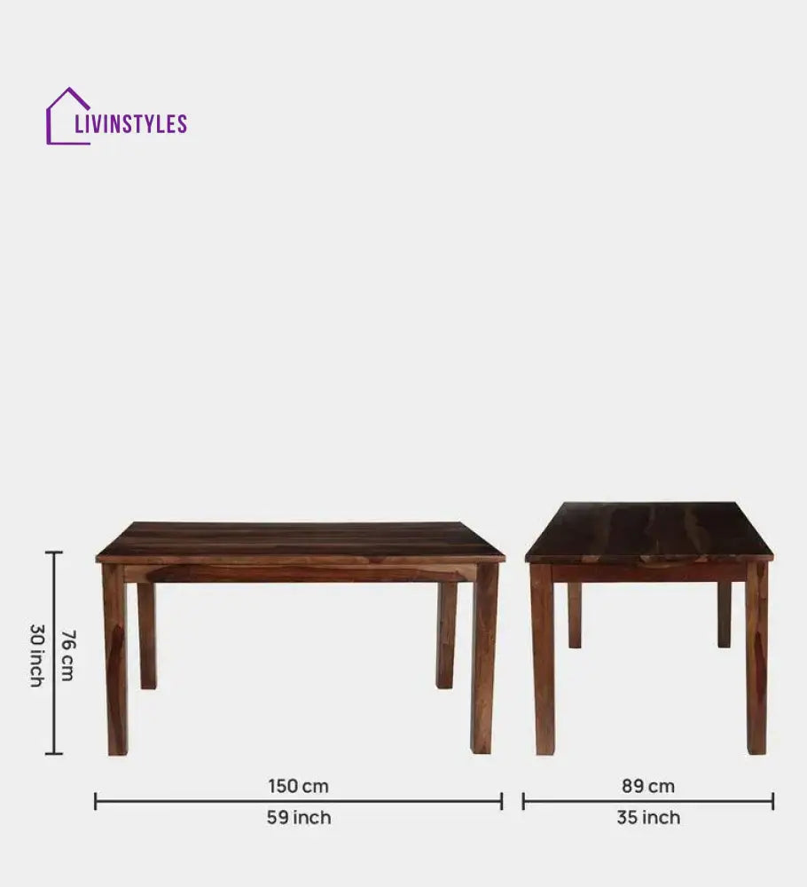 Aspen Sheesham Wood 6 Seater Dining Set With Bench Dining Set