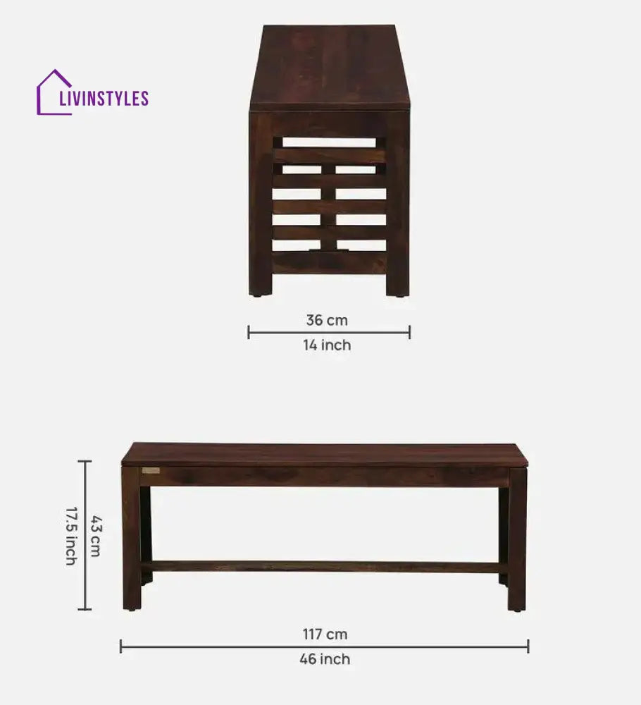 Aspen Sheesham Wood 6 Seater Dining Set With Bench Dining Set