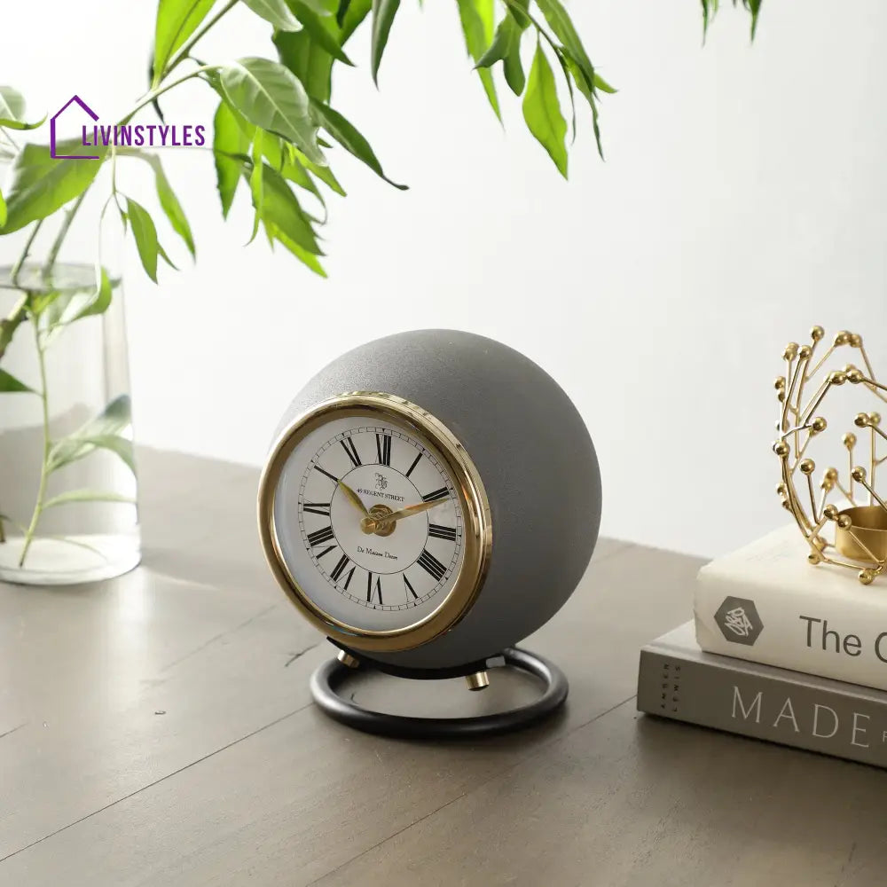 Assiral Stand Clock In Grey Table Clock