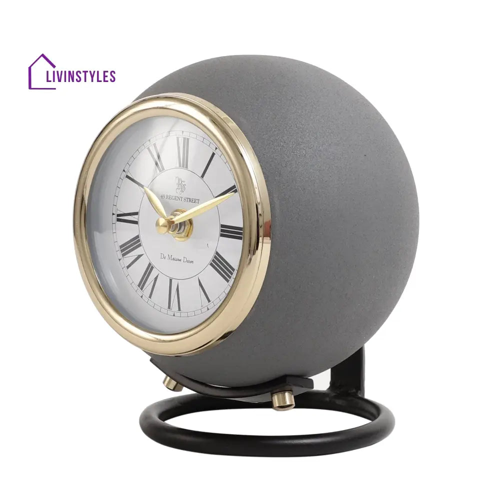 Assiral Stand Clock In Grey Table Clock