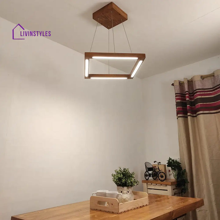 Atrium Brown Square Led Hanging Lamp Lamps