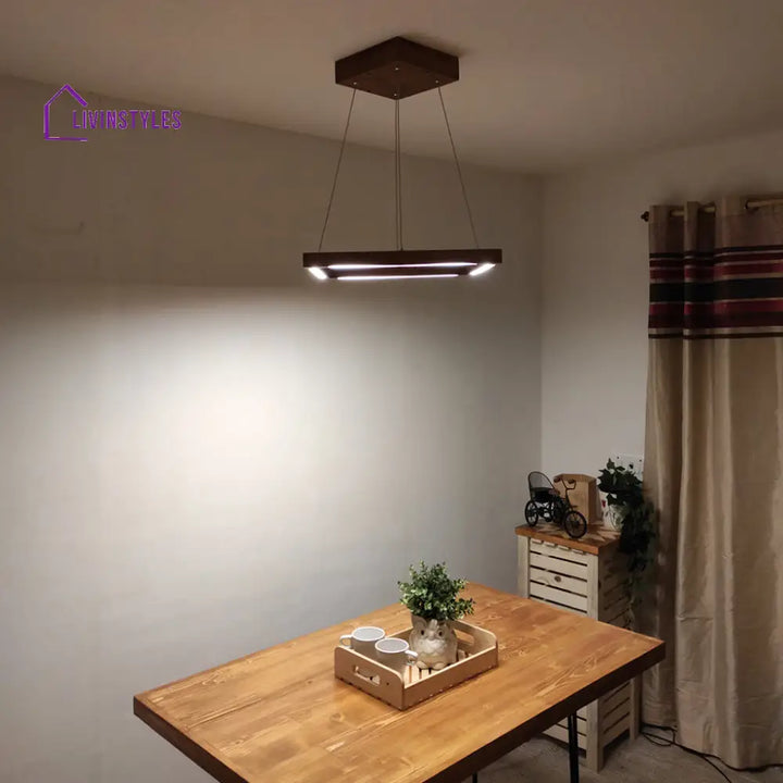 Atrium Brown Square Led Hanging Lamp Lamps