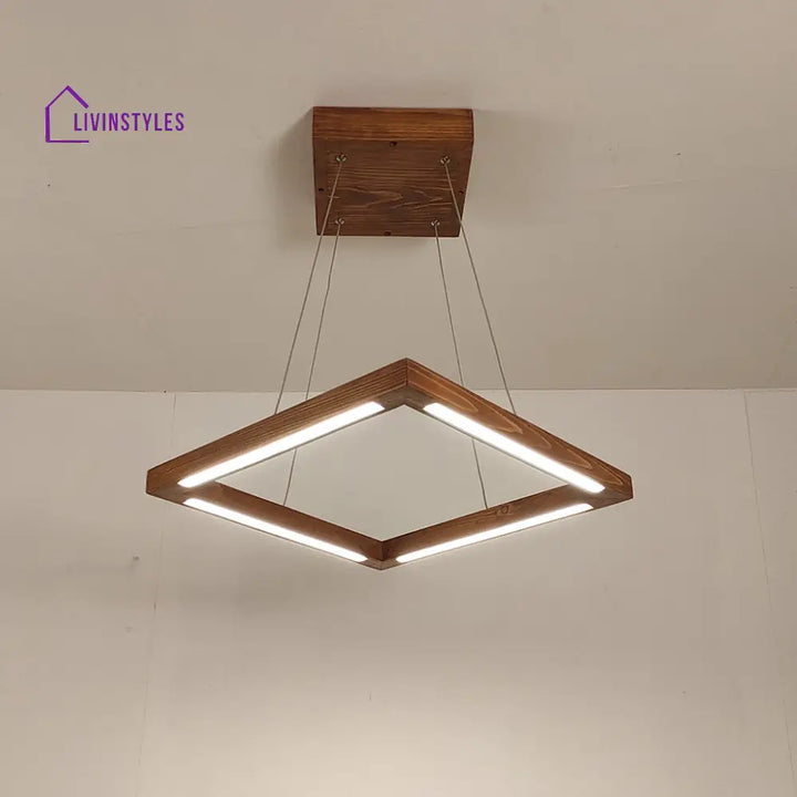 Atrium Brown Square Led Hanging Lamp Lamps