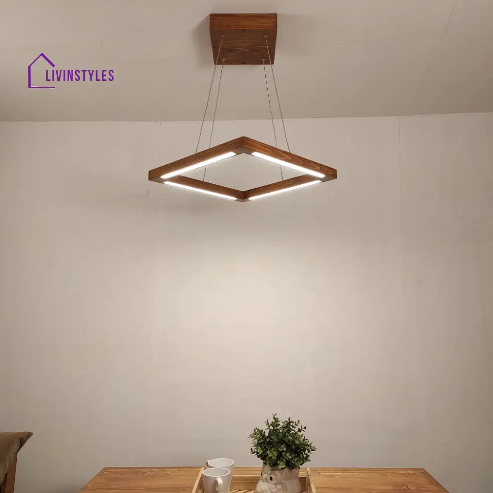 Atrium Brown Square Led Hanging Lamp Lamps