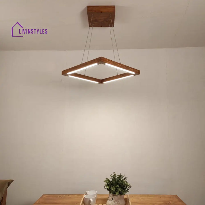 Atrium Brown Square Led Hanging Lamp Lamps