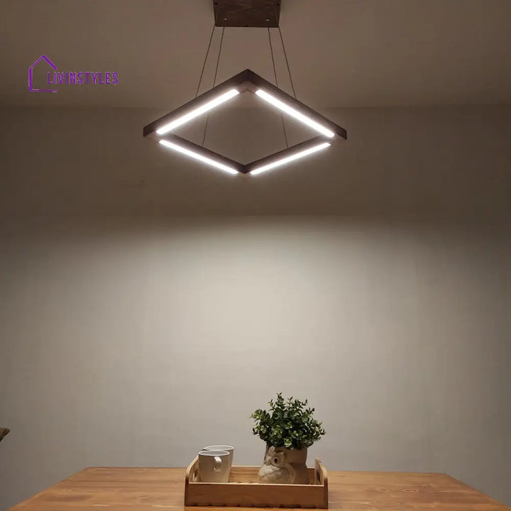 Atrium Brown Square Led Hanging Lamp Lamps