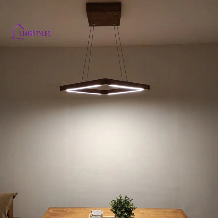 Atrium Brown Square Led Hanging Lamp Lamps