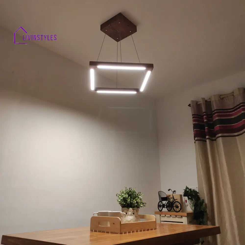 Atrium Brown Square Led Hanging Lamp Lamps