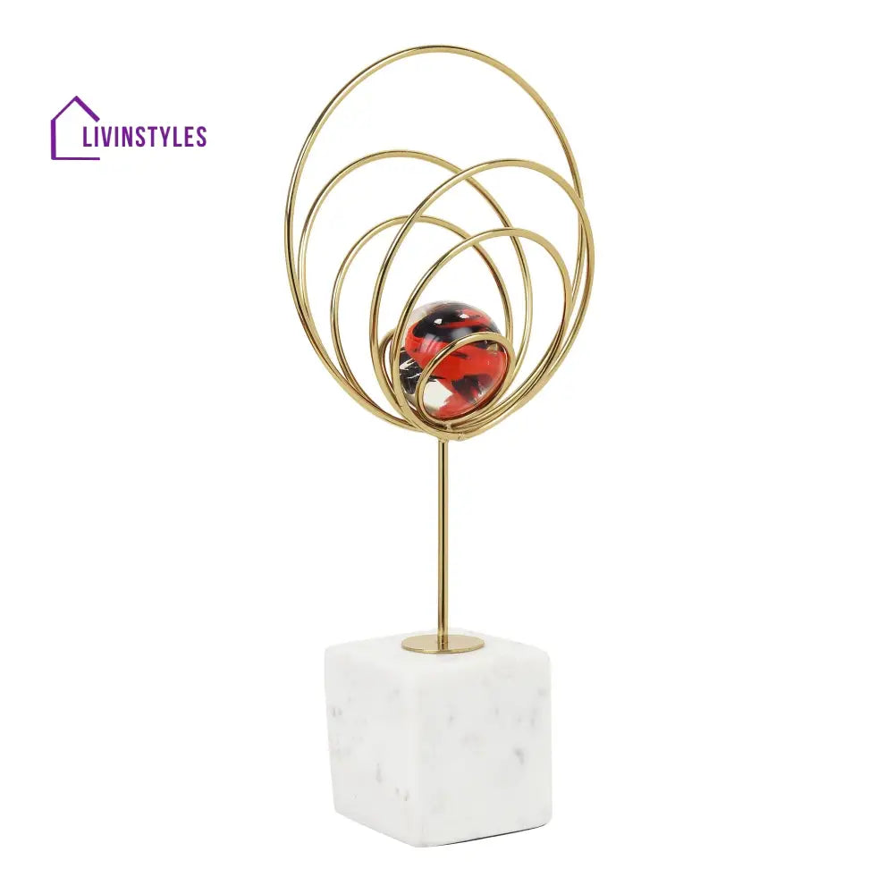 Aurora Gold Rings Accent Piece Peach Table Decor