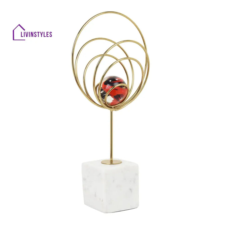 Aurora Gold Rings Accent Piece Peach Table Decor