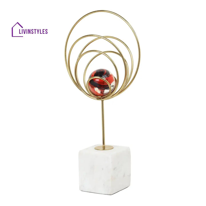 Aurora Gold Rings Accent Piece Peach Table Decor