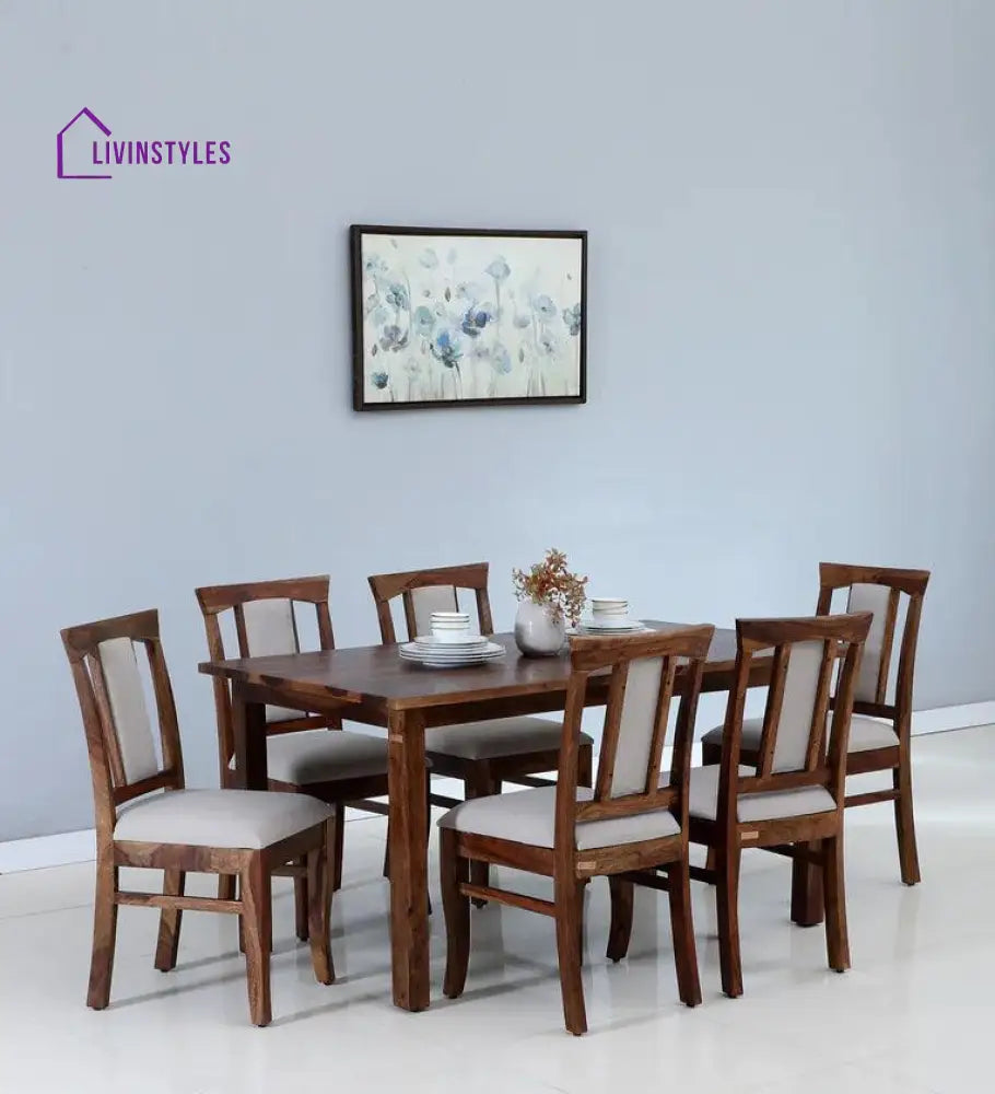 Aurora Sheesham Wood 6 Seater Dining Set Dining Set