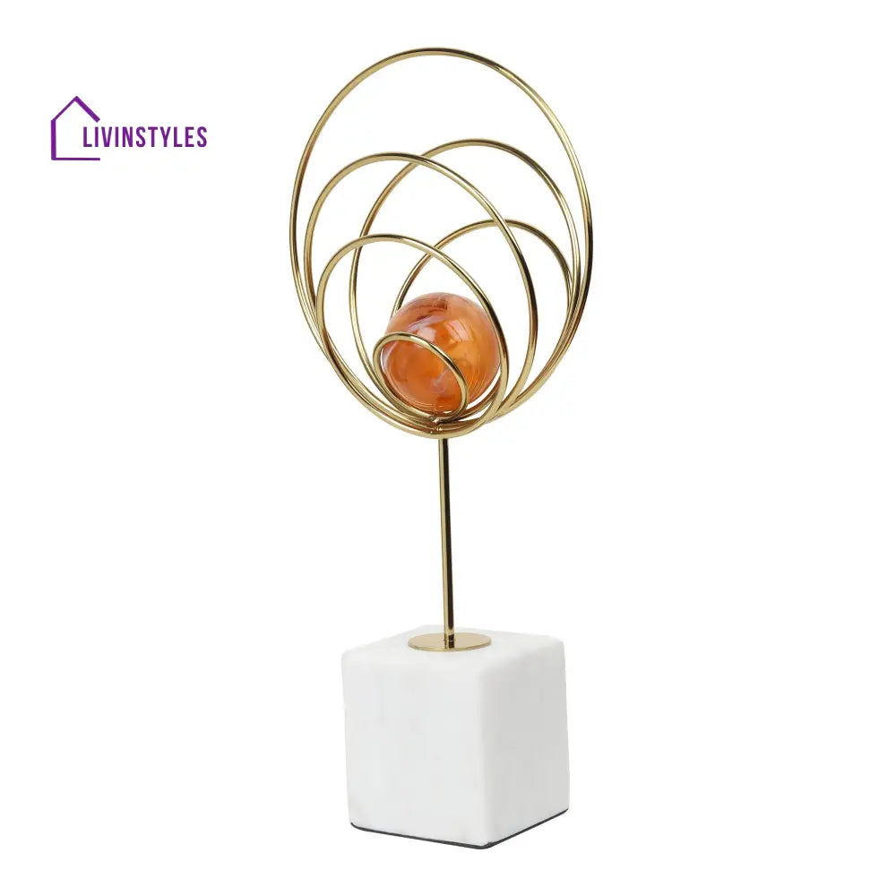 Aurora Silver Rings Accent Piece Peach Table Decor