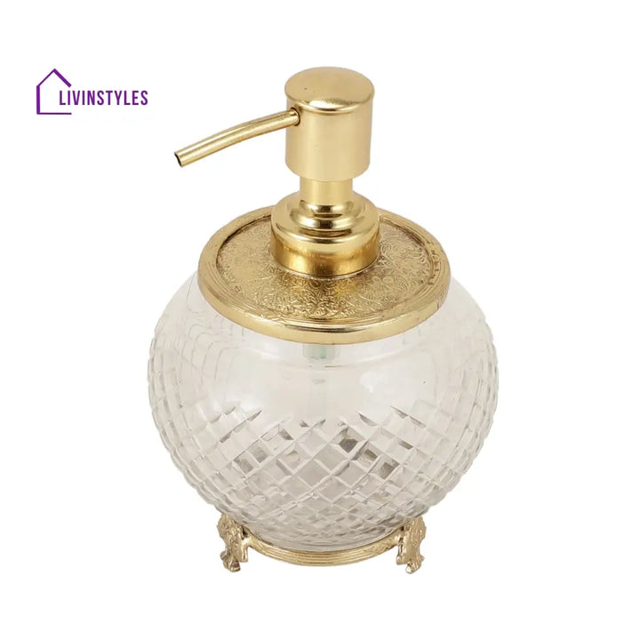 Ava Crystal Cut Dispenser In Gold