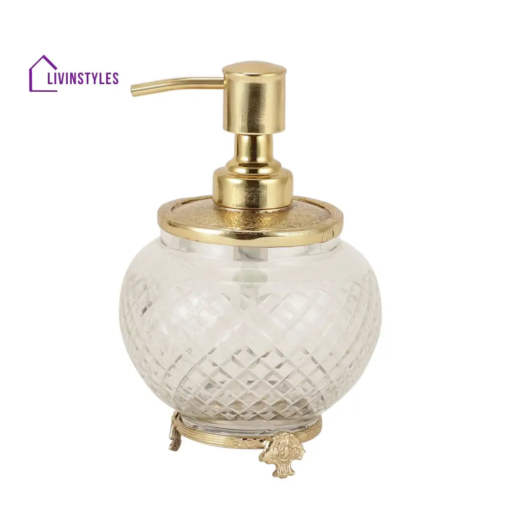 Ava Crystal Cut Dispenser In Gold