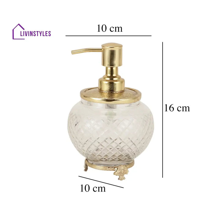 Ava Crystal Cut Dispenser In Gold